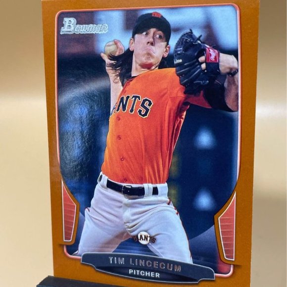 2013 Bowman Tim Lincecum Orange Serial 240/250 Giants Baseball Card #35 - Picture 2 of 6
